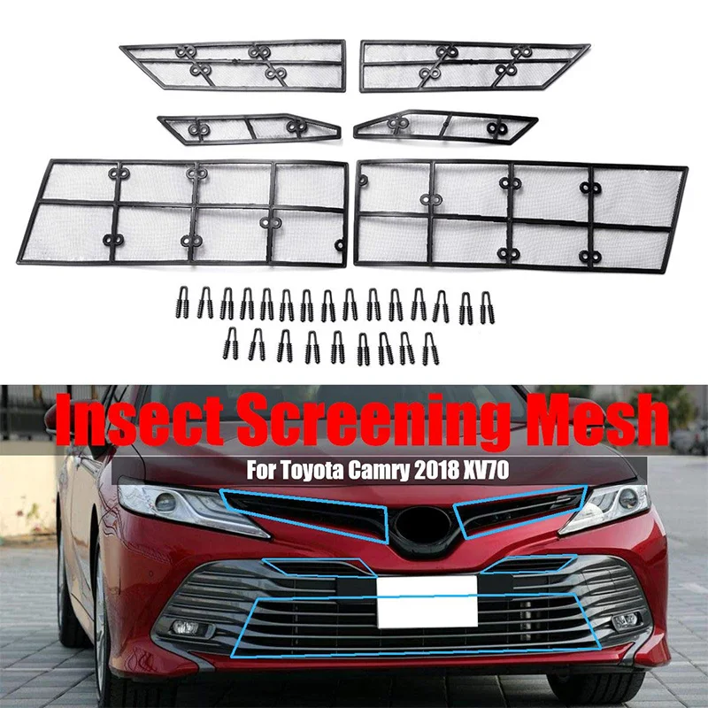 Передняя решетка сетки для Toyota Camry 2018 8Th XV70 стальной провод + пластиковые