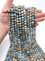 blue calcite diy necklace bracelets earrings natural gemstone crystal round ball loose beads for jewelry making necklace 15