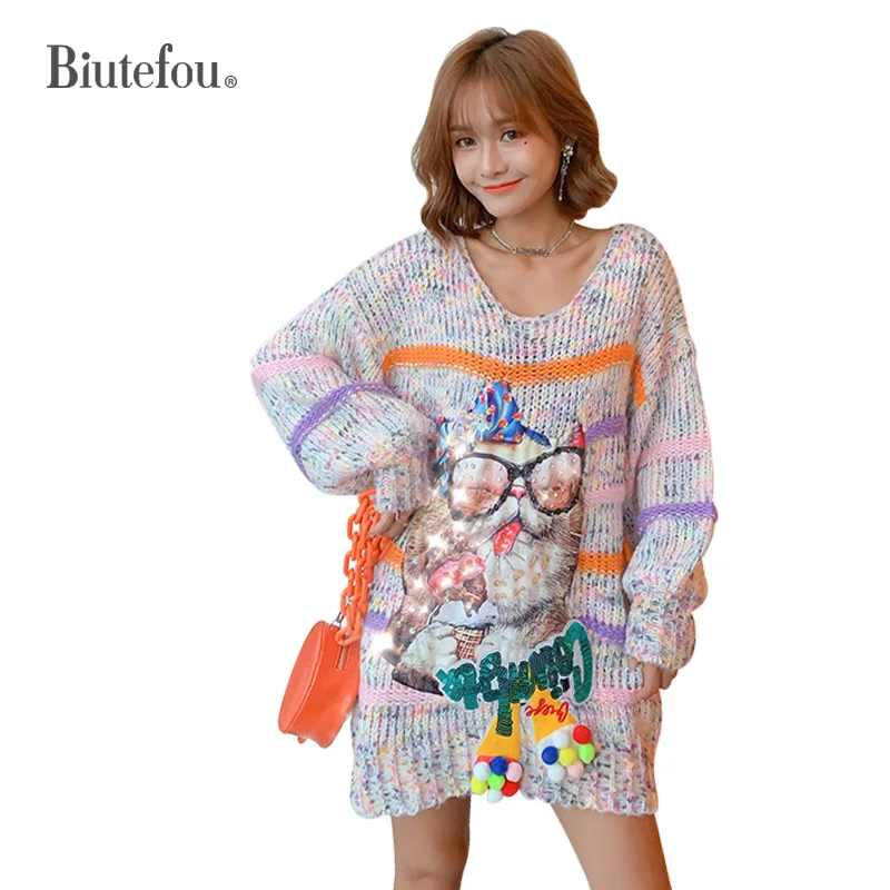 Женские свободные платья с блестками длинные вязаные рукавами фонариками весна