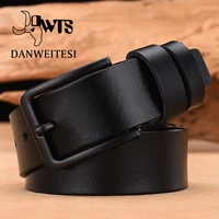 dwts cow genuine leather luxury strap male belts for men new fashion classice pin buckle leather belt male belt men