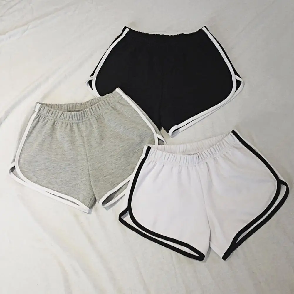 

2021 Summer Patchwork High Waist Running Shorts Women Elastic Waist Stretchy Yoga Shorts Short Pants