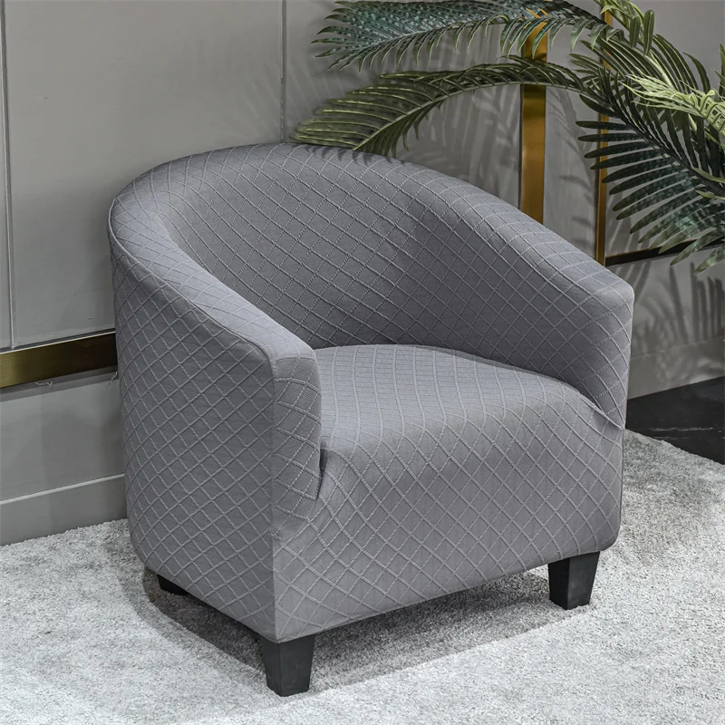 

Geometric Stretch Jacquard Bar Chair Cover Club Arm Chair Slipcover Study Bath Tub Chair Cover for Living Room Solid Color