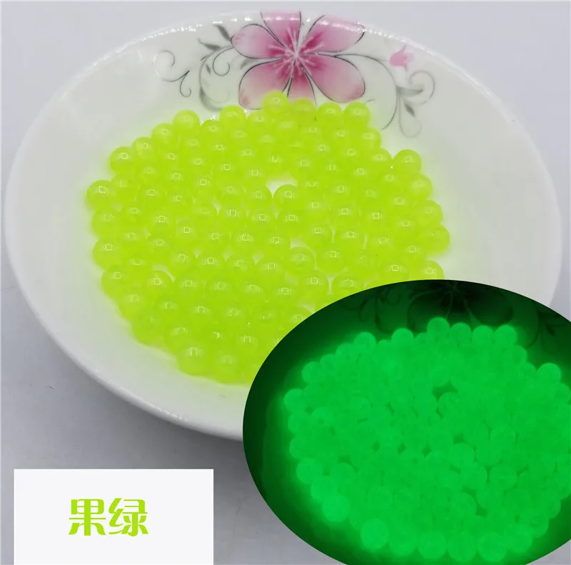 Fruit green 200 шт 6-12 мм 14 цветов светится в темноте свободные бусы женское и мужское светящееся ожерелье сделай сам ювелирные изделия акриловые бусины отверстие 1,8-2 мм - Цвет: Fruit green