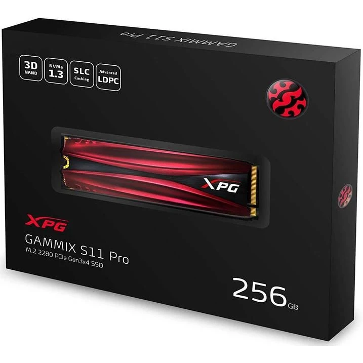 Твердотельный накопитель ADATA AGAMMIXS11P-256GT-C SSD M.2 256GB PCI-E чтение: 3350 Мб/сек запись: 1150 |