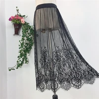 underskirt lace mesh a line skirt woman skirts see through one layer striped beach black white petticoat tulle midi skirt