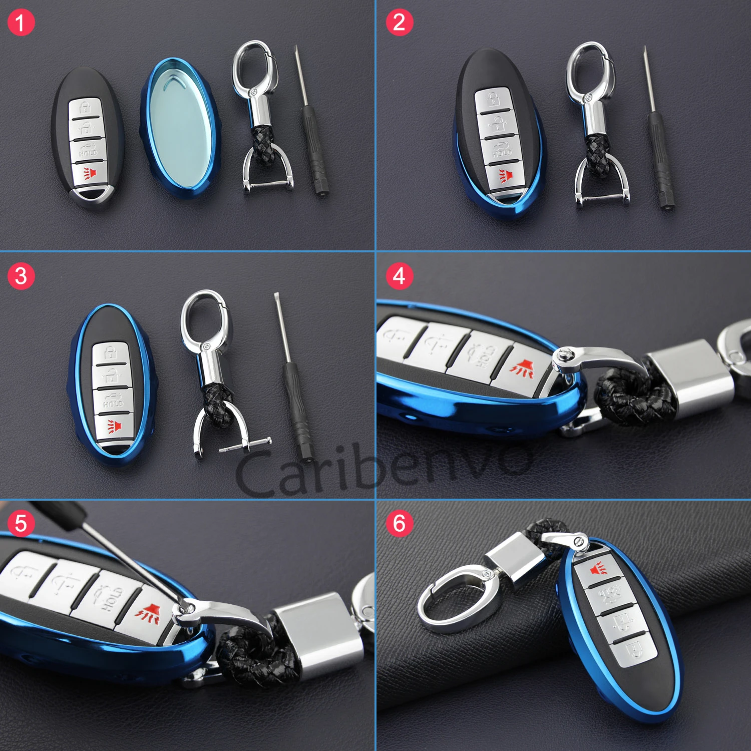 Чехол для автомобильного ключа Aurora Blue Good Nissan Qashqai Sentra Teana Titan Leaf Kicks Micra Infiniti Q30 Q50 Q60
