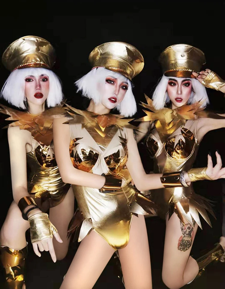 Женский облегающий костюм без рукавов для выступлений в баре ночном клубе DJ Singer