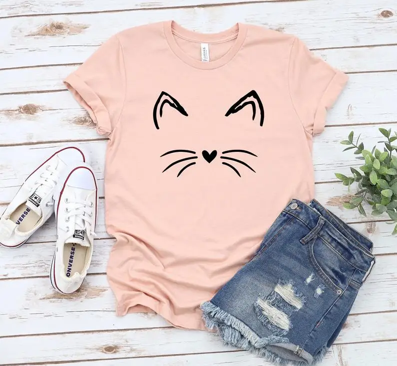 

I Love Mom» («Я люблю маму») кота футболка мама женские хлопковые модные рубашки размера плюс с круглым вырезом Графический I Love Mama, футболка, топ...