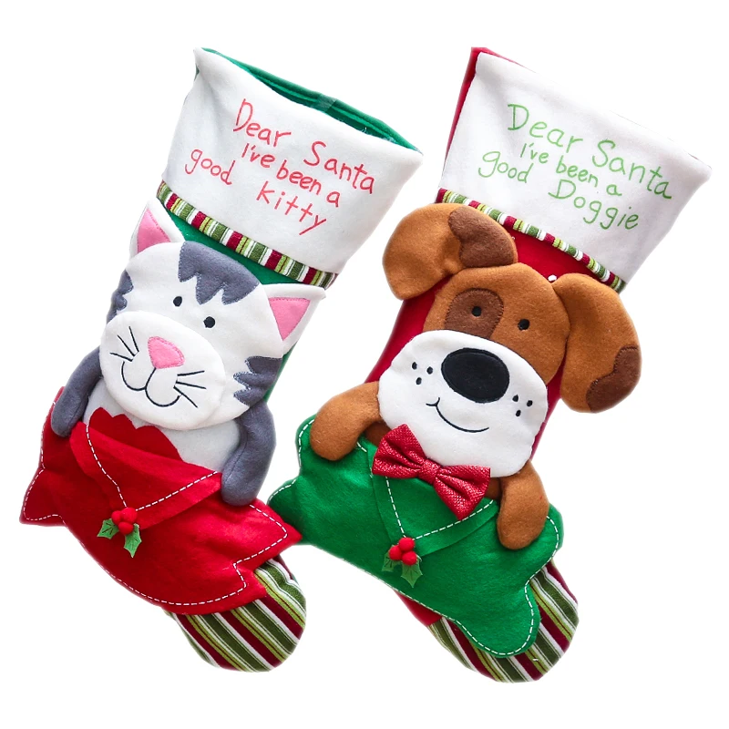 1 шт. рождественские украшения для кошек и собак новогодние носки дома