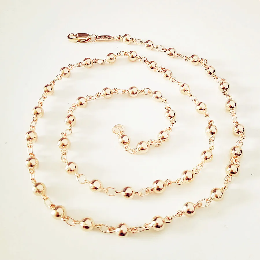 Женский браслет/ожерелье 4 мм ширина ювелирный набор 585 Золото свадебные