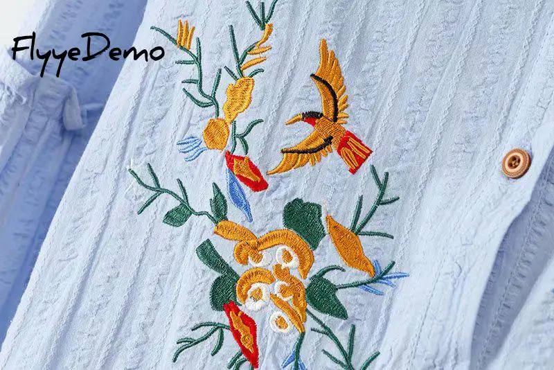 

Oversized New Elegant Cotton Round Collar Blouse Shirt Casual Floral Embroidery Feminine Blouse Women Long Sleeve Tops Plus Size