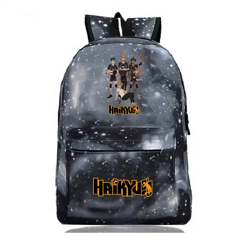 

Student's Haikyuu!! Karasuno Koukou Hinata Shoyo Anime Backpack Laptop Bag School Bags Book Bag Mochilas for Teenagers Schoolbag