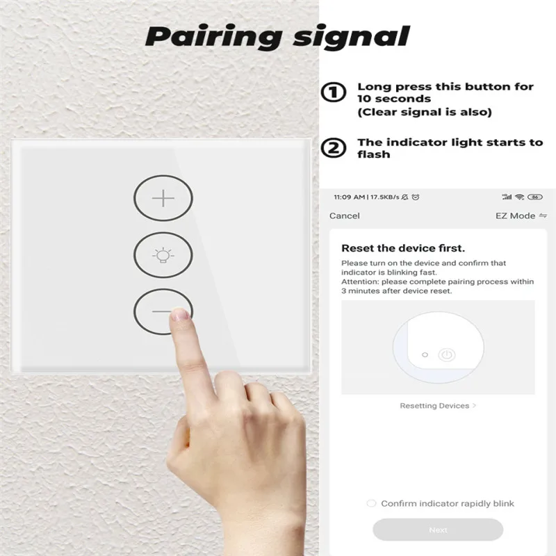 1 шт. Wi-Fi диммер умный сенсорный выключатель света затемнение совместимый с Alexa