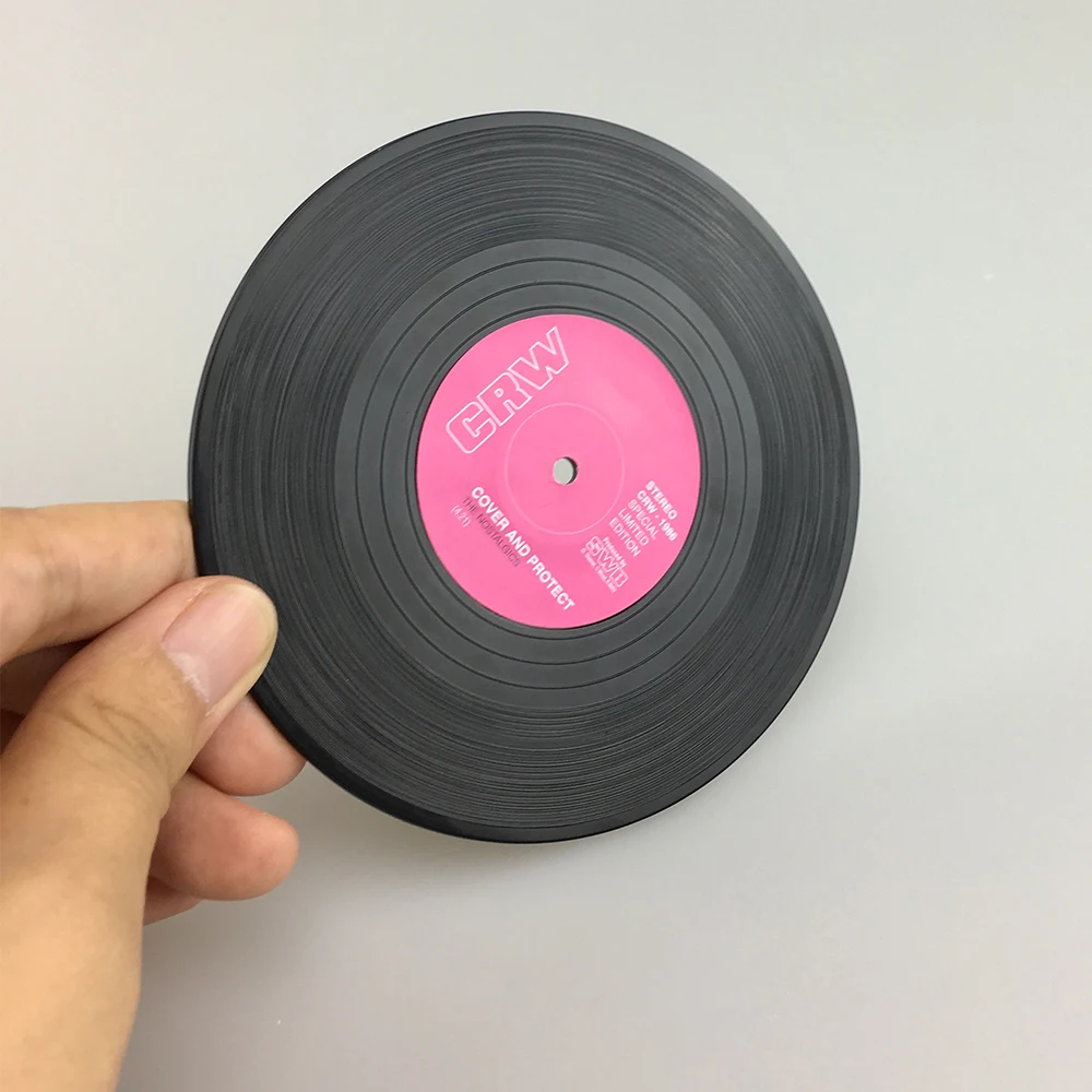 

Record Table Mats Drink Coaster Table Place Mats Creative Coffee Mug Cup Coasters Heat-resistant Nonslip Pads Hot Drink Holder