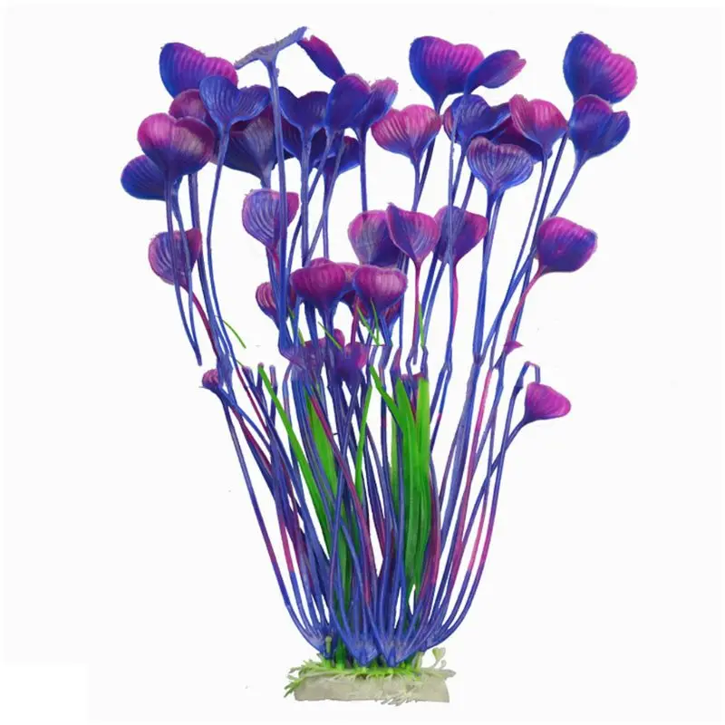 Purple Искусственные пластмассовые растения высокий аквариум Декор безопасный аквариум украшение орнамент - Цвет: Purple