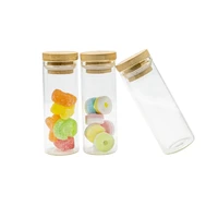 5pcs 40ml hyaline glass vials with bamboo wood rubber cap delicate practical craft travel sub bottling exquisitely made