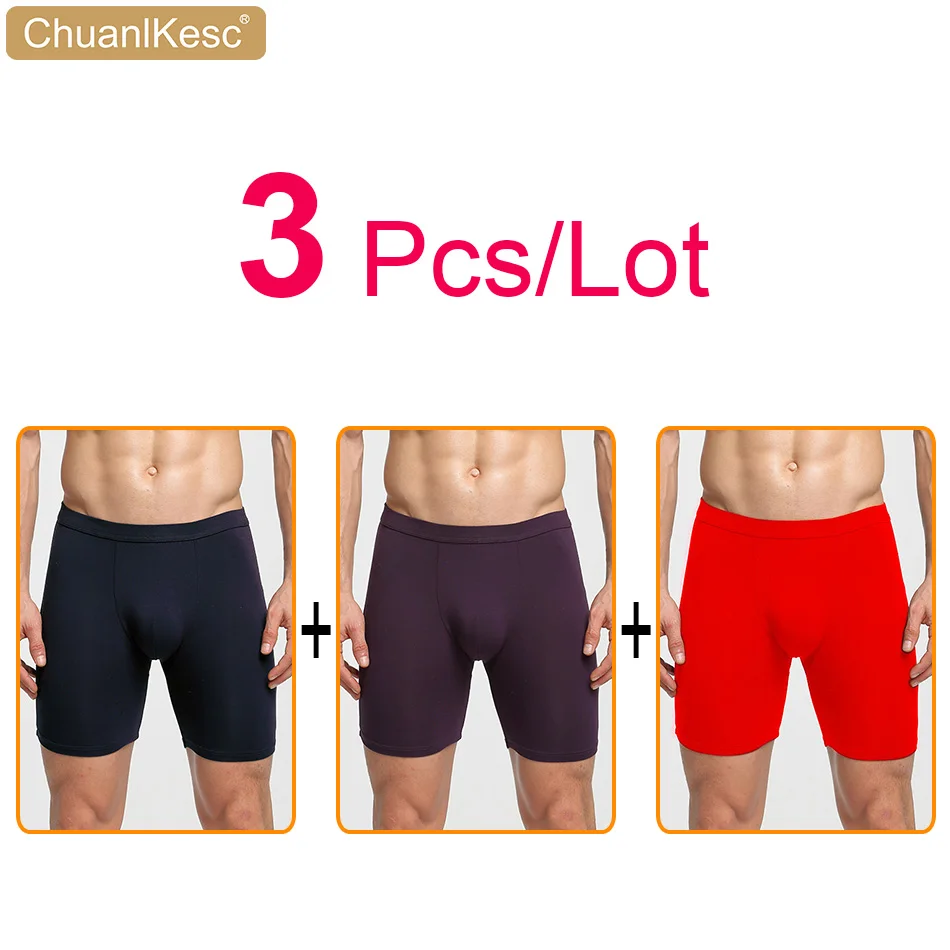 

Cheap 3 Pcs/Lot Men’s Panties Running Fitness Boxers Cotton Simple Medium Length Shorts Biker Underwear