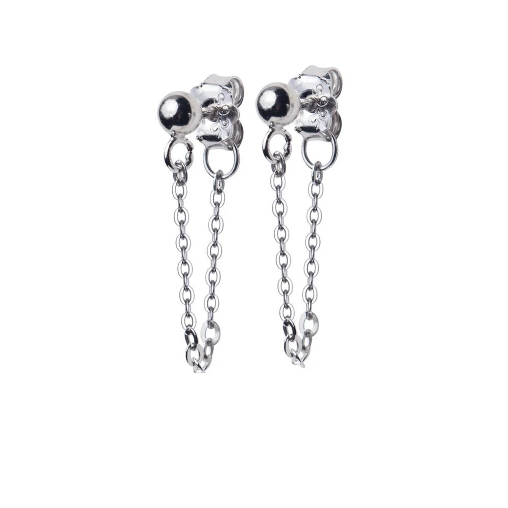 Silver-Short Trusta, 925 пробы, серебряные серьги-гвоздики, соединенная цепочка, модное ювелирное изделие на день рождения дочери, подарок, хорошее ювелирное изделие DS1434 - Окраска металла: Silver-Short