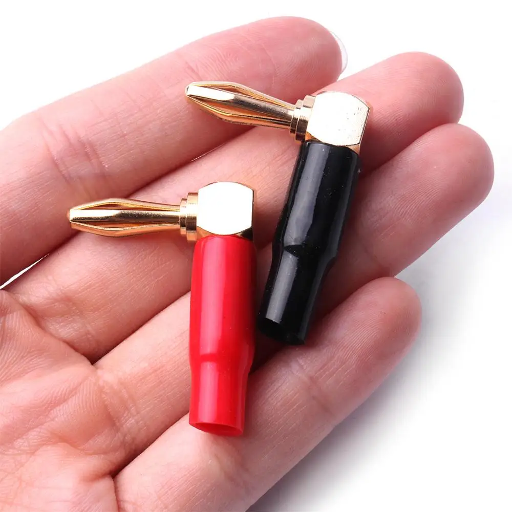 8 шт. L 4 мм разъем типа банан красный + черный 90 градусов усилитель динамик