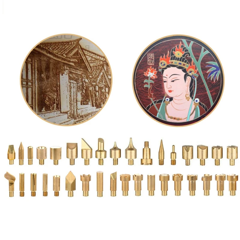 94 шт. набор для сжигания дерева ручка пирографии паяльник 60 Вт регулируемая