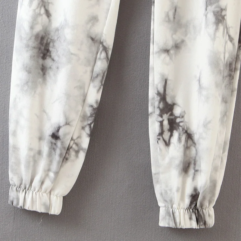 

Hip Hop Streetwear Hoodies+Pants Set Women Tie Dye Print Full Sleeve Female Tracksuit Autumn Casual Punk Suits Plus Size