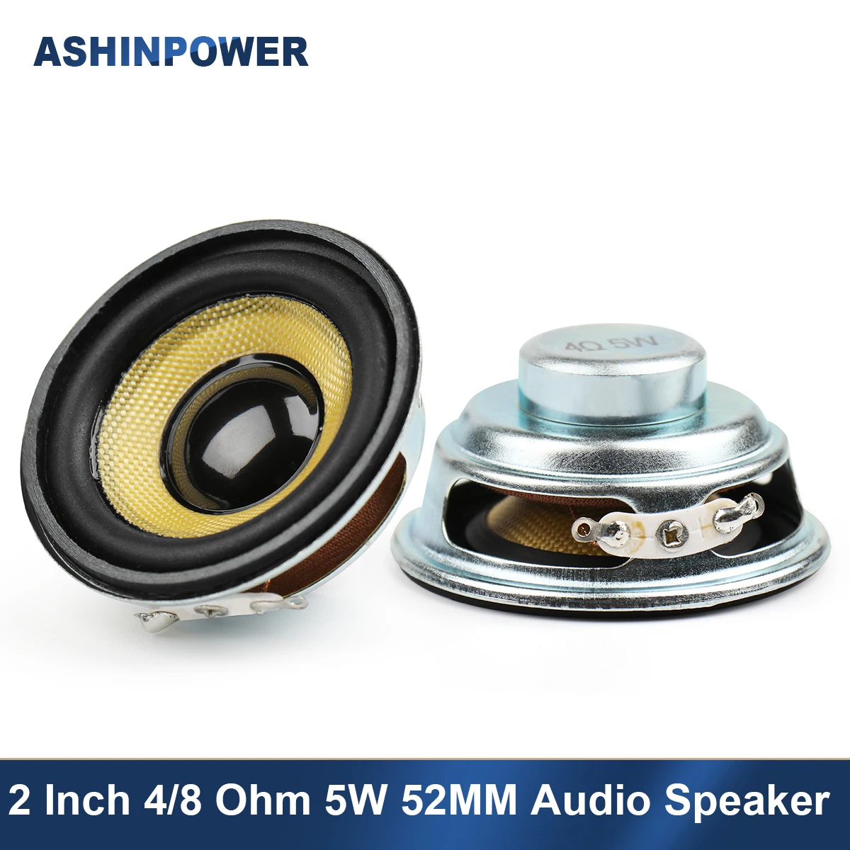 Ashinpower 2 шт. дюймовый звуковой динамик 4Ω/8Ω 5 Вт 52 мм Полнодиапазонный