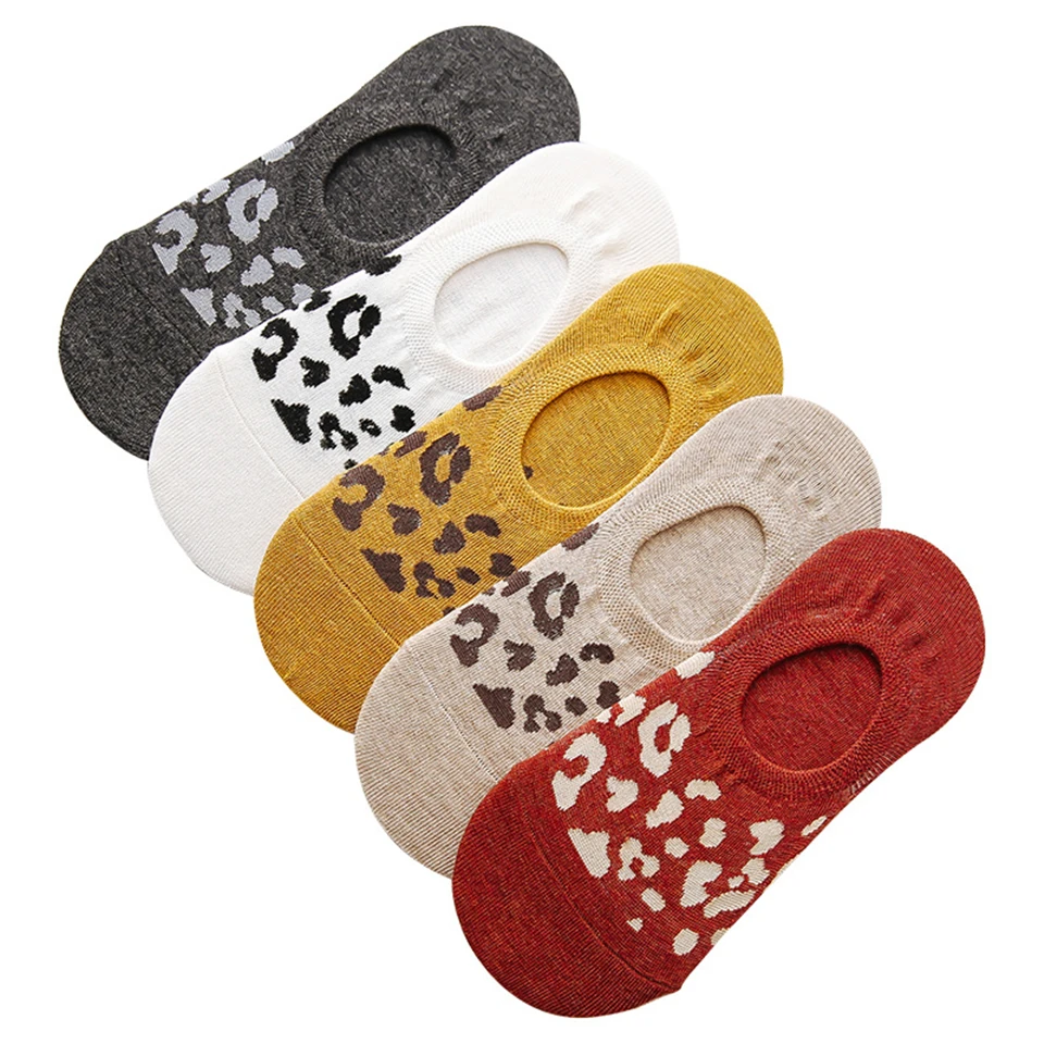 

5PCS Invisible Summer Breathable Cotton Slipper Plaid Color Non-slip Comfortable Socks Female Boat Socks Women Silicone
