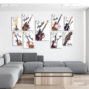 스트래토캐스터 기타 펜더베이스 포스터 장식 그림, 현대 월 아트, 그림, 홈 데코, 프레임 없음
