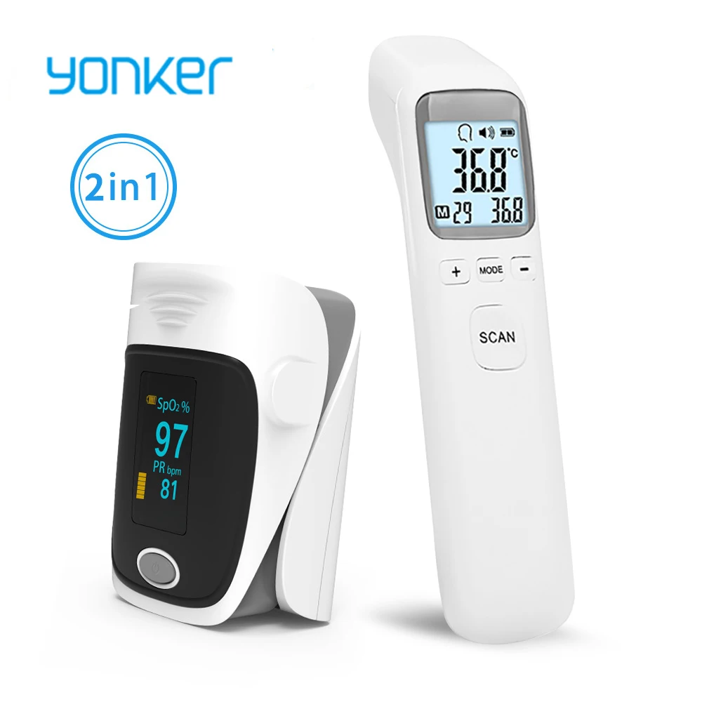 Белый Yonker медицинский уход за здоровьем инфракрасный термометр детский оксиметр для взрослых Fingertip SPO2 Pulse De Pulso De Dedo lcd цифровой - Цвет: Белый
