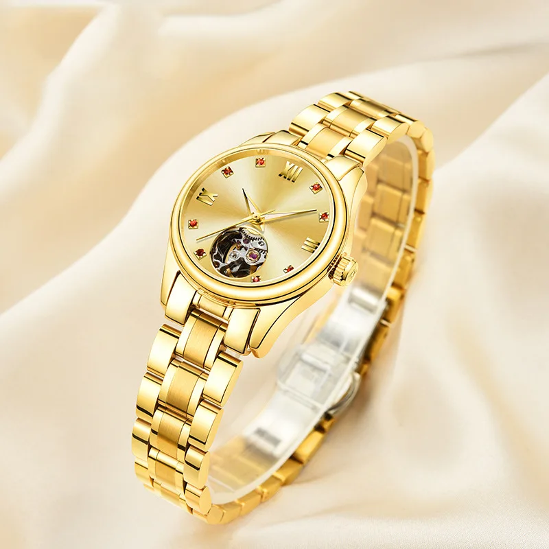 

CARNIVAL Brand Women Fashion Automatic Watches Ladies Waterproof Gold Silver Hollow Mechanical Wristwatch Clock Relogio Feminino