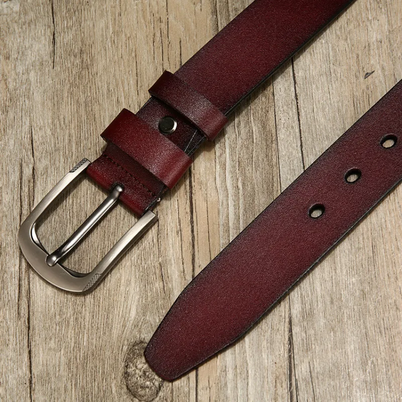 

peikong cow genuine leather luxury strap male belts for men new fashion classice vintage pin buckle leather belt male belt men