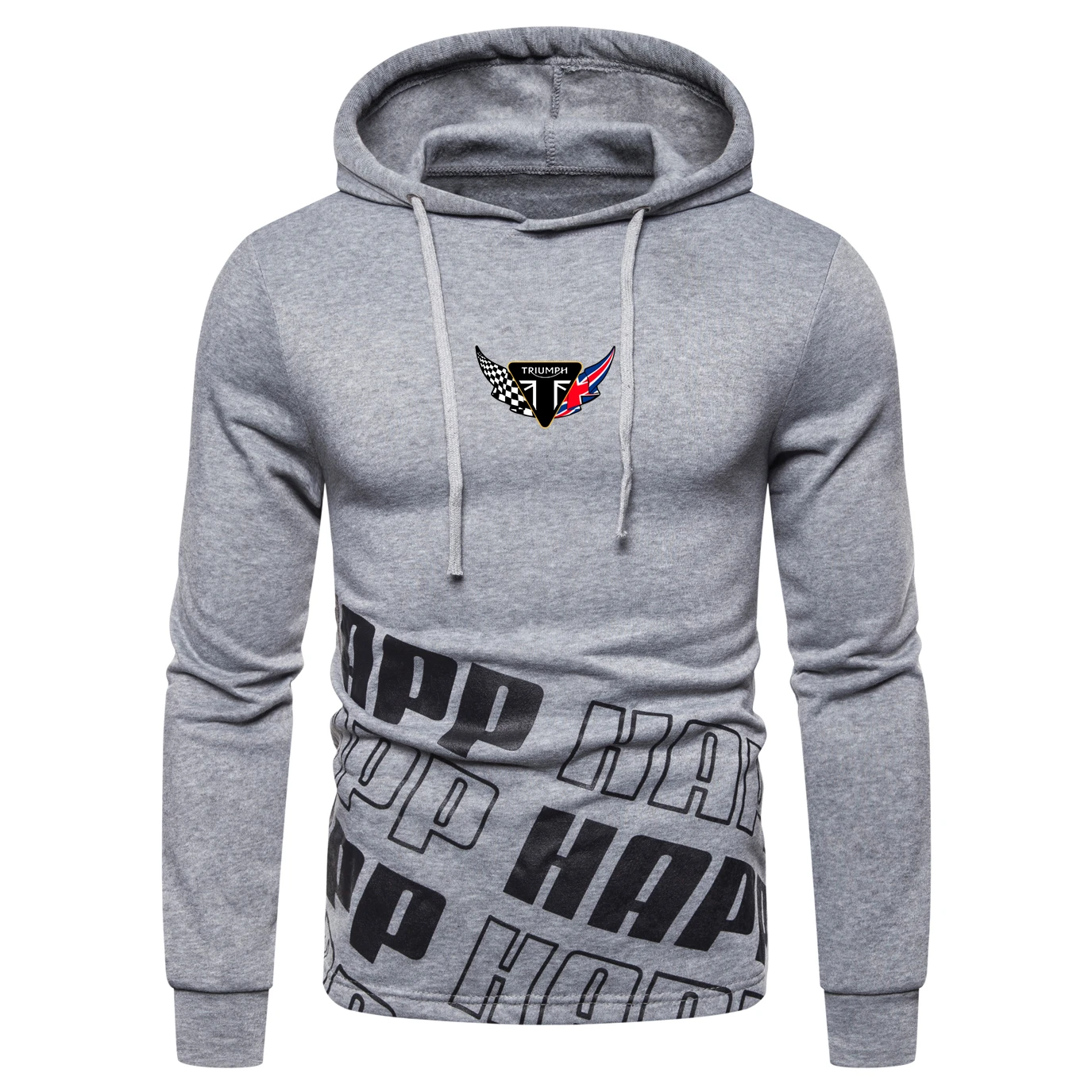 

2021 New TRIOMPHE Brand Autumn and Winter Men Delicate Harajuku Style Hooded Sweater Set Hip Hop Printed Popular Tops
