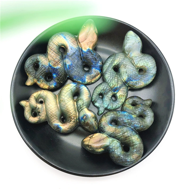 1 шт. натуральная Лабрадорит змея ручной работы полированный кварцевый кристалл