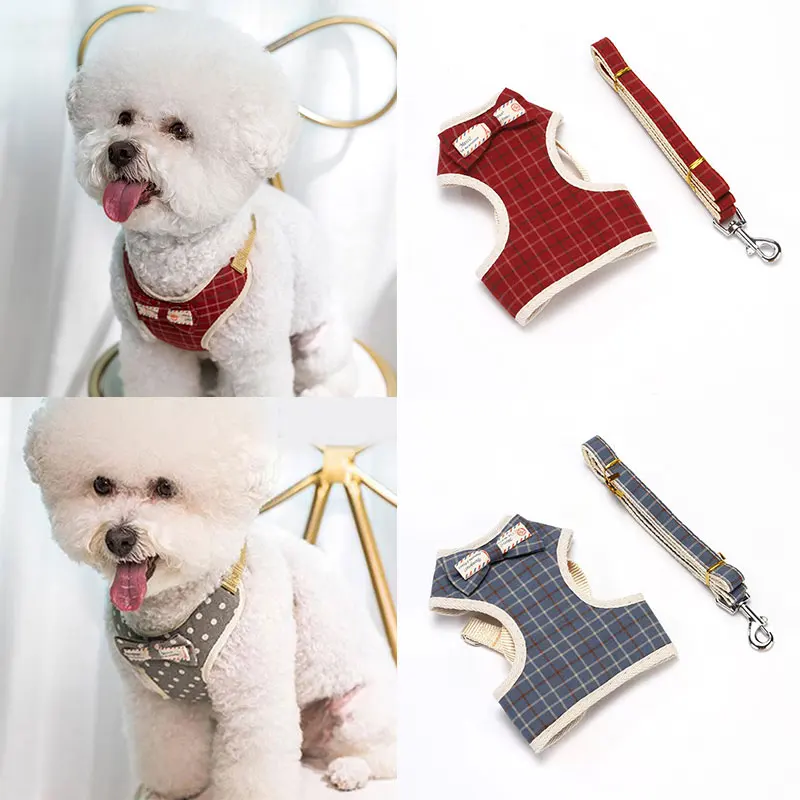 

Pet Vest Traction Rope Colour Cartoon Bear Chest Strap Dog Chain Walking The Dog Rope Small Medium Sized Dogs Cat Accessories