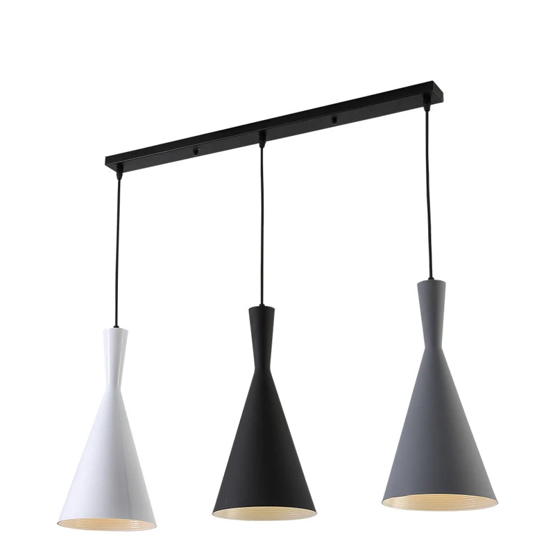 Черный современный минималистичный подвесной светильник E27 для столовой бара