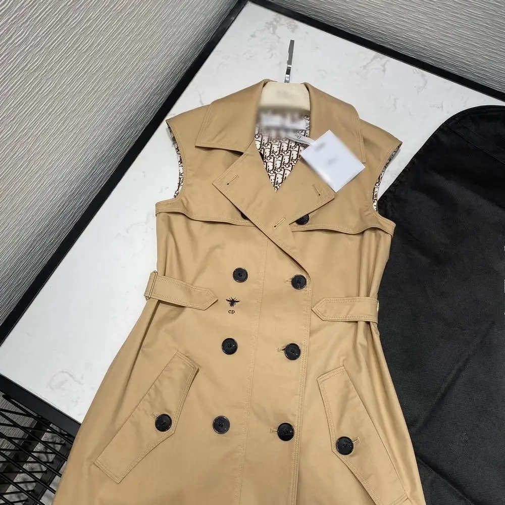 Новая модель 2020 Модная элегантная ветровка с отложным воротником женское платье