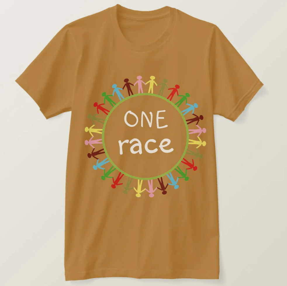 2019 Мужская футболка с принтом хлопковая коротким рукавом ONE Race Human крутая мировая