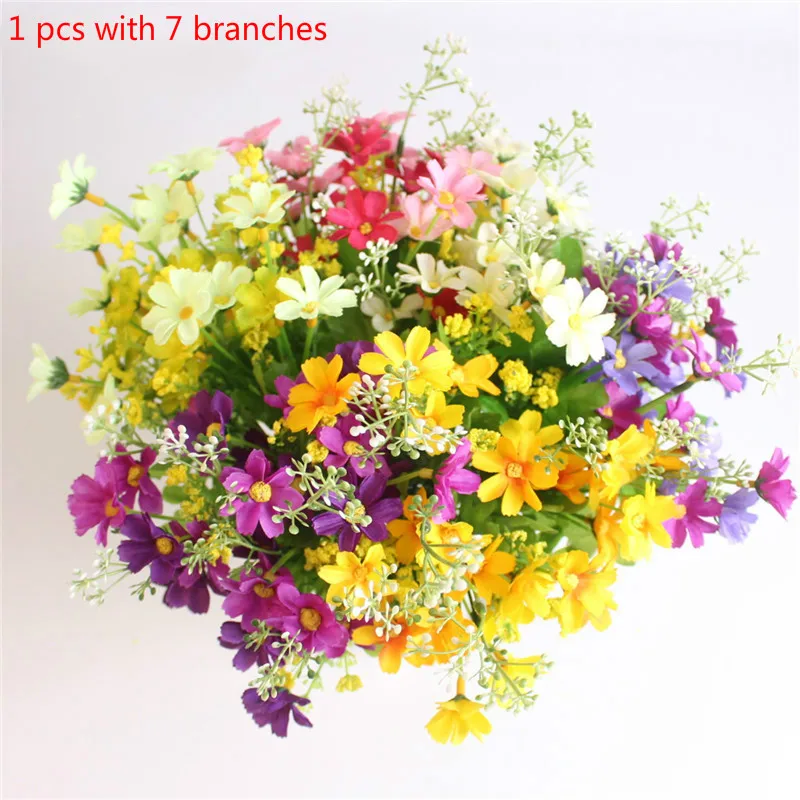 

1 bunch of 28 artificial flower bouquets home office decoration silk daisy artificial decoration indoor and outdoor