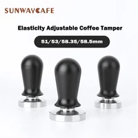 515358 3558 5mm coffee tamper adjustable height sus304 pressure powder hammer espresso tamper flat base coffee accessorie