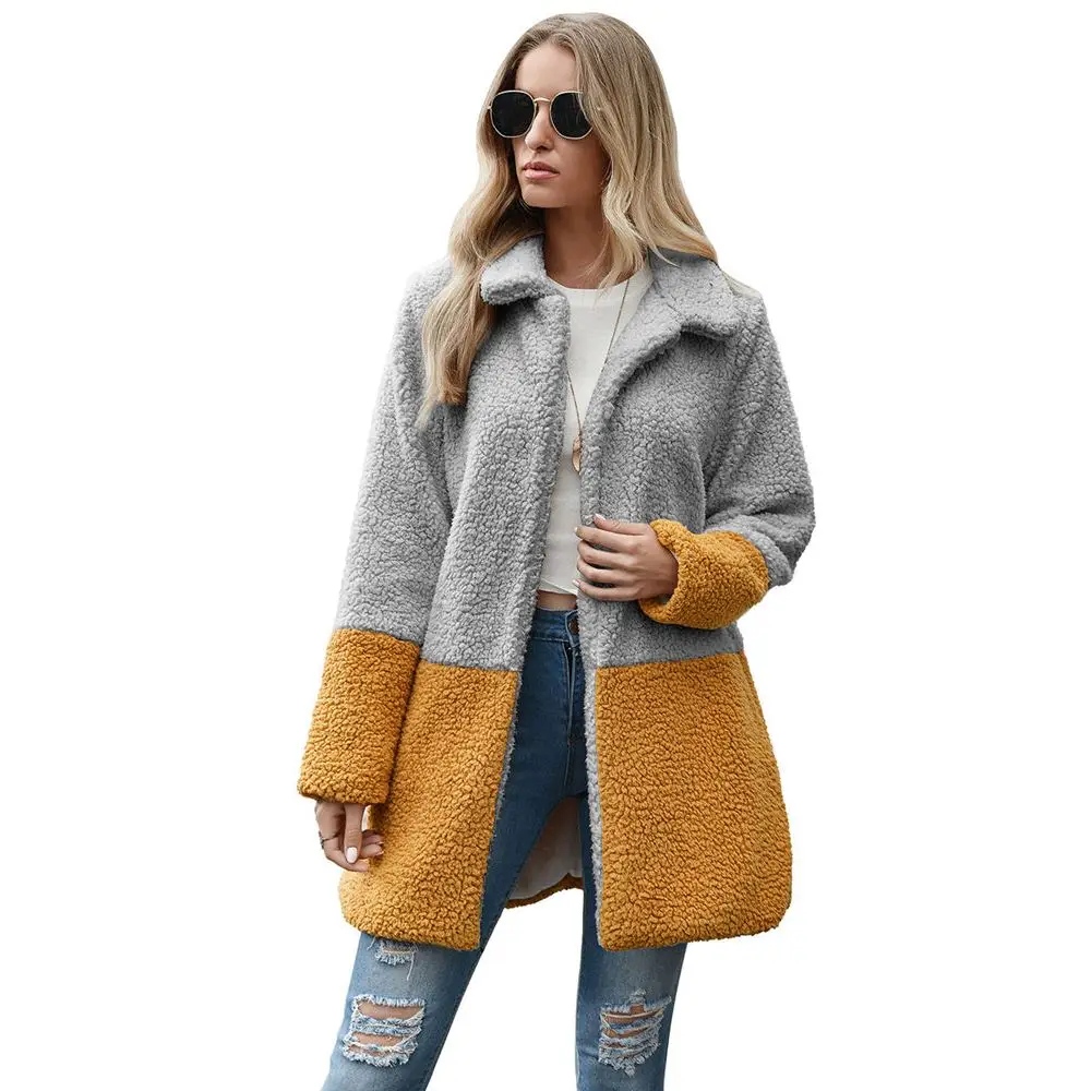 

2021 Women Sherpa Sweater Teddy Fleece Fluffy Cardigan Luxury Faux Fur Coat Winter Warm Streetwear Sweaters