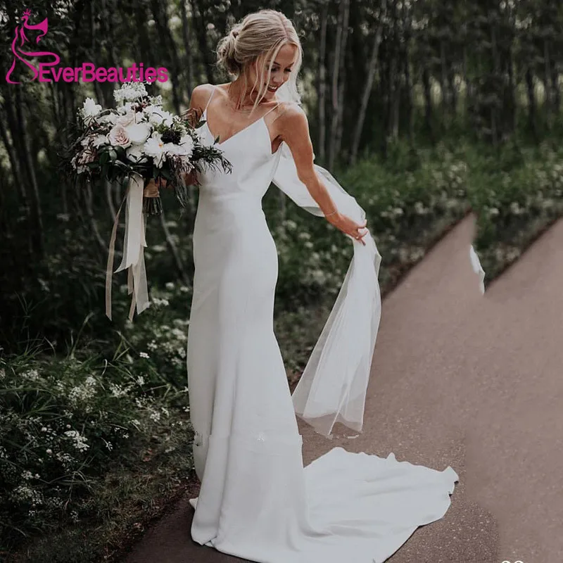 

Женское свадебное платье, атласное платье на бретелях-спагетти, модель 2020