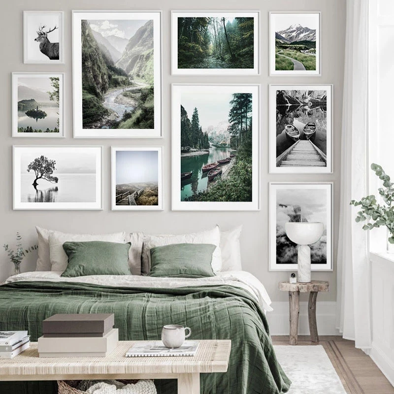 

Scenery Picture Home Decor Nordic Minimalist Posters and Prints Wall Art Nature Mountain Landscape Canvas Painting for Bedroom