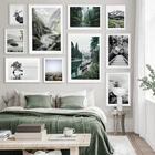 Картина с пейзажем, домашний декор, постеры и принты в скандинавском стиле, Картина на холсте с изображением природы, горного Пейзажа для спальни
