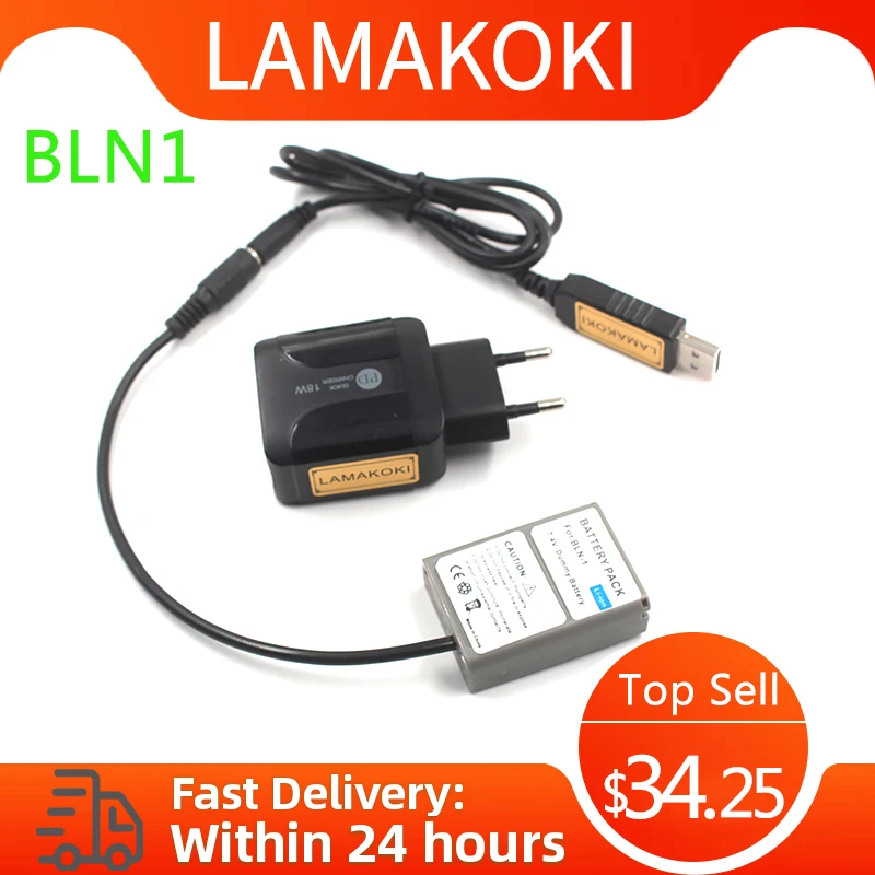 

EU US AU UK Charger QC 8V USB Cable PS-BLN1 BLN-1 Dummy Battery for Olympus OM-D E-M1 E-M5 Mark II PEN-F E-P5 EM1 EM5 PENF EP5