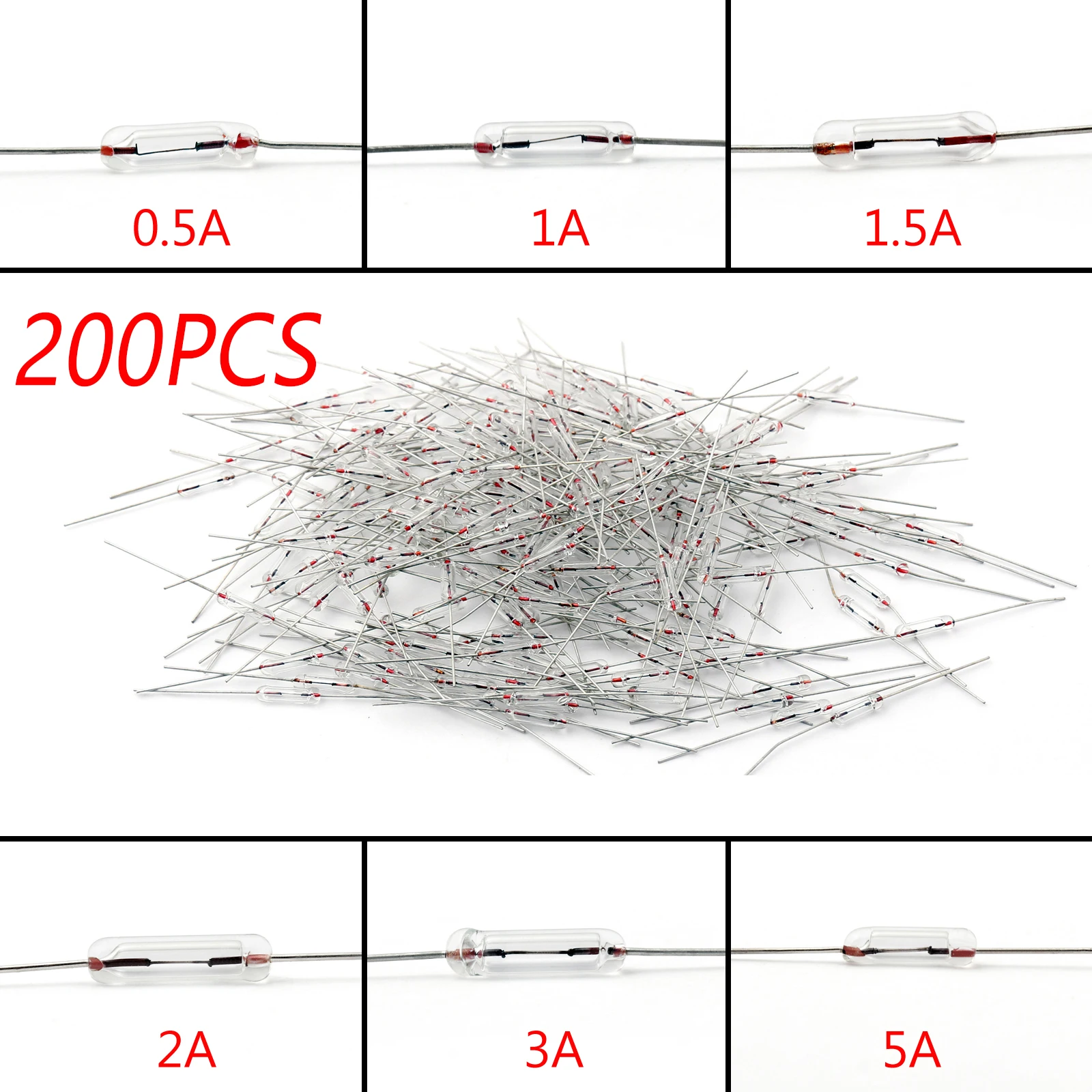 

Стеклянный предохранитель Artudatech 200 шт., быстродействующий предохранитель, трубка 3x10 мм, осевой с свинцовым проводом 250 В