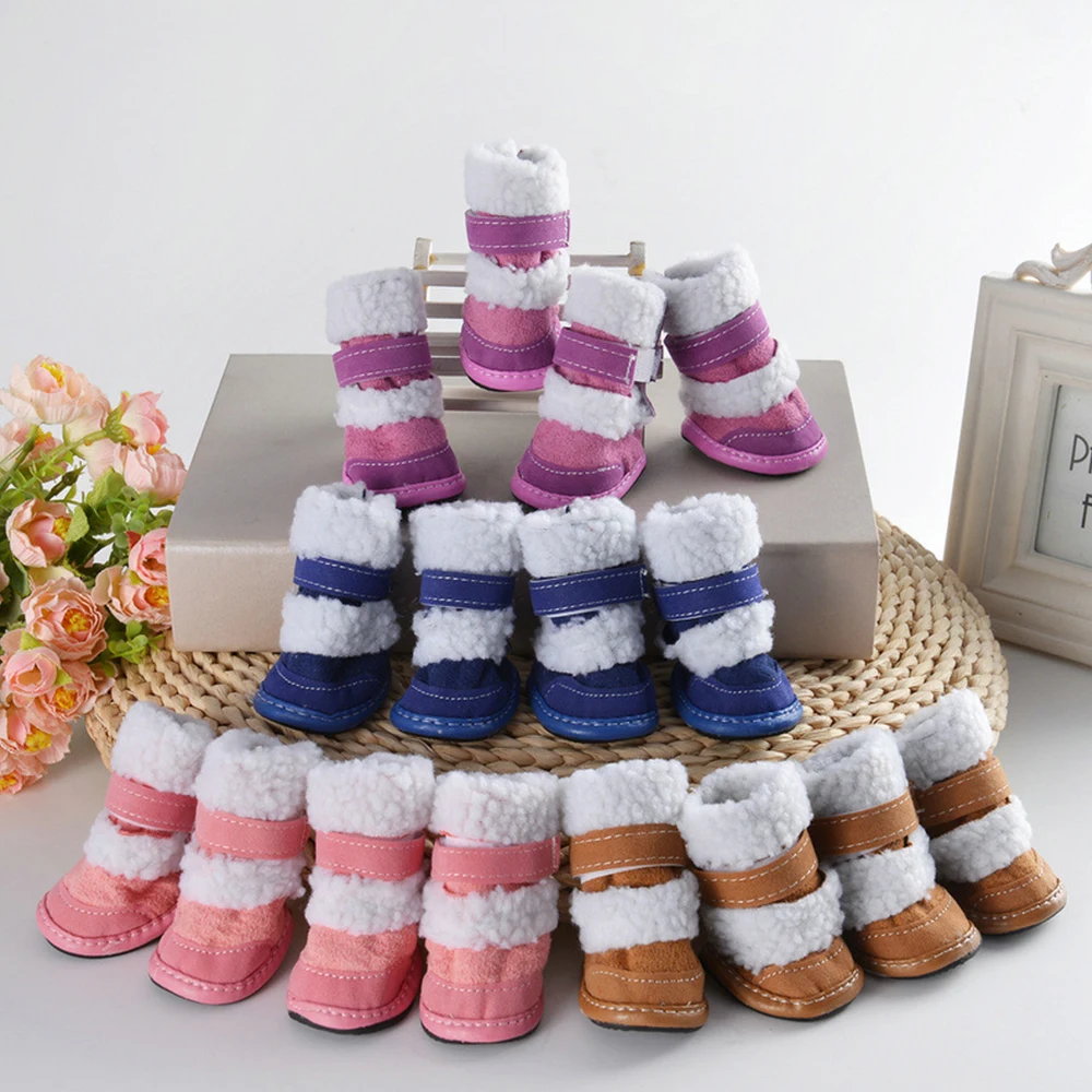 4 шт. Обувь для собак водонепроницаемые зимние сапоги носки Нескользящие щенка