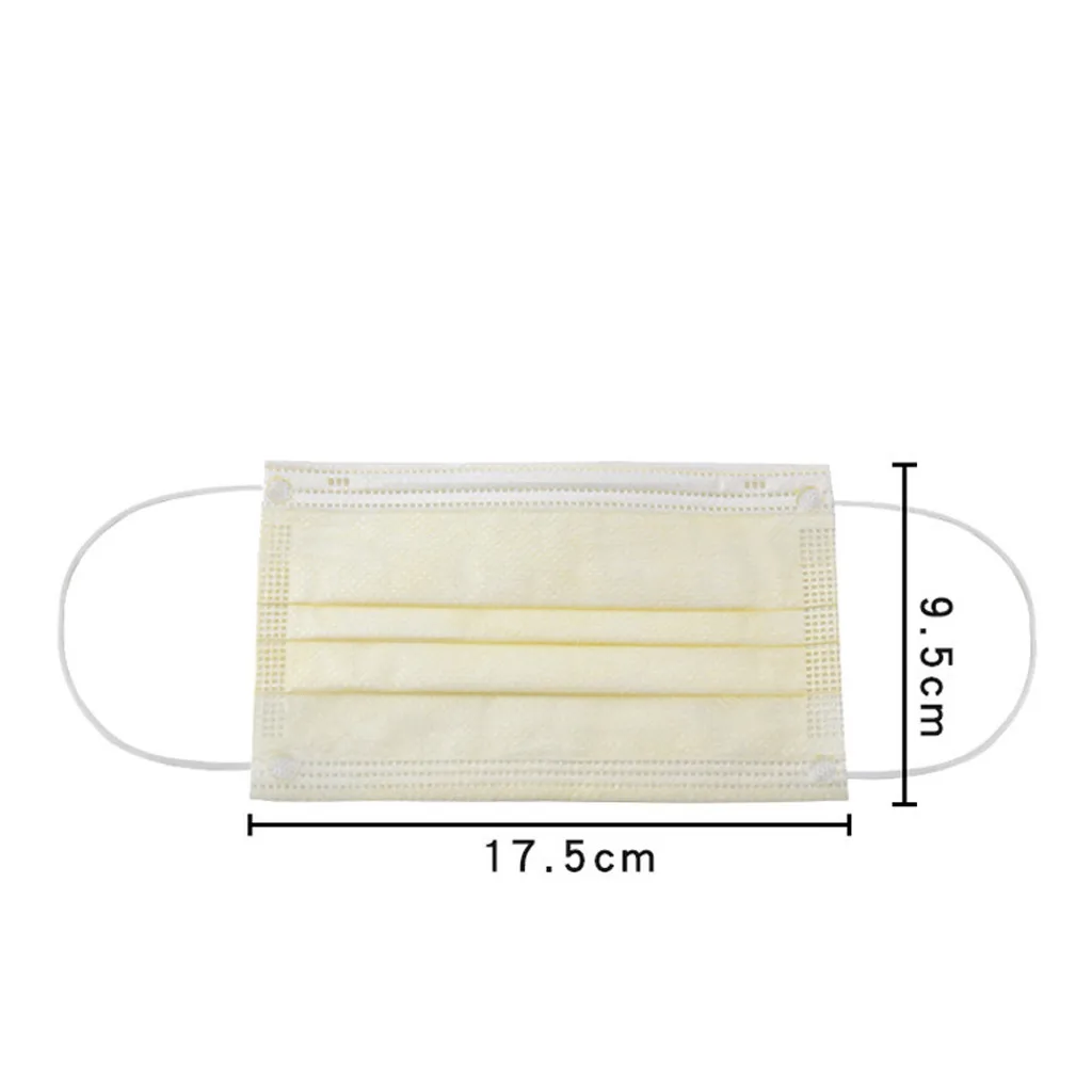 

50pc Disposable Breathable Air Purifying Non Wove Face Mask Denta Industrial Mascarilla 3 Layer Ply Filter Earloops Masks