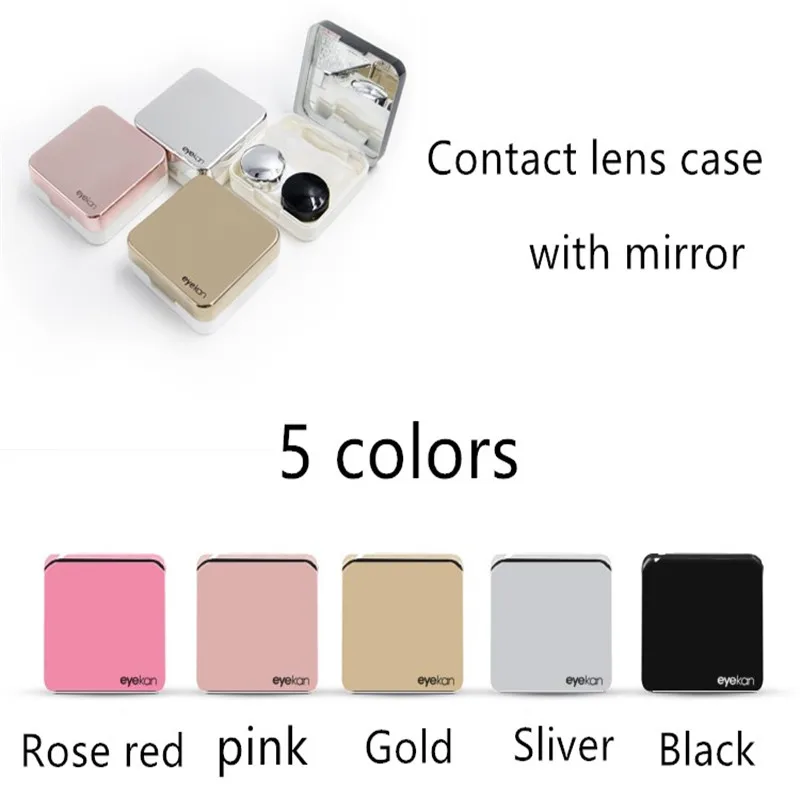 Цветной чехол для контактных линз с зеркалом женщин цветная коробка глаз