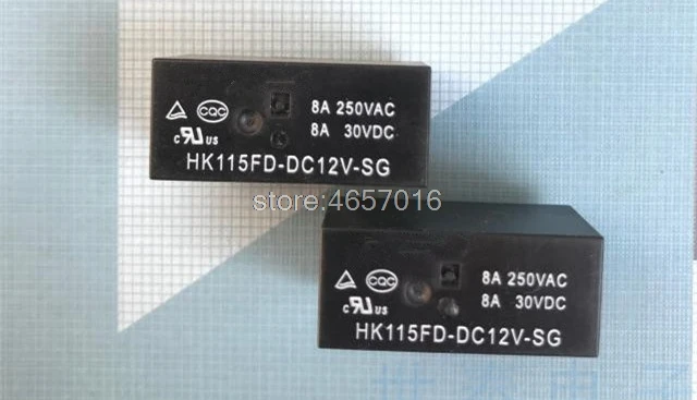 

5 шт./лот HK115FD-DC12V-SG реле DC5V DC24V 8-pin 8A 2 группы преобразования