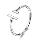 SILVERHOO Аутентичные 925 пробы серебряные Простые минималистичные открытые Регулируемые кольца на палец женские ювелирные изделия для юбилея Новинка